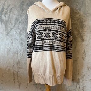 GAP Cozy Hoodie Festive Winter Sweater Wmn’s Sz M